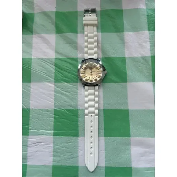 Tada Silver Tone White Band Women’s Quartz Watch - Picture 2 of 6